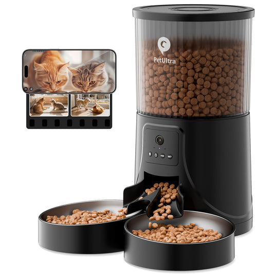PETULTRA Smart Dual Cat Feeder with Camera & App Control