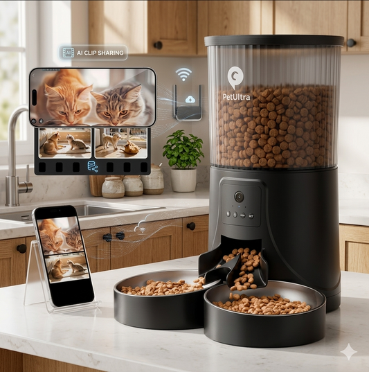 PETULTRA Smart Dual Cat Feeder with Camera & App Control