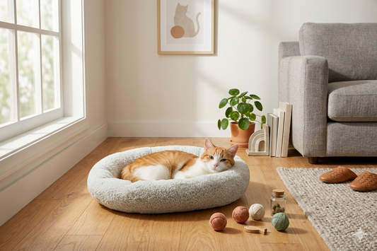 SnuggleSoft Plush Pet Bed for Cats and Dogs